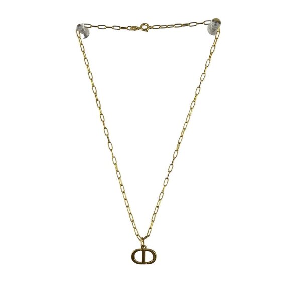 Authentic Dior Reworked Necklace CD Zipper Pendant Gold Plated Chain - Picture 3 of 4